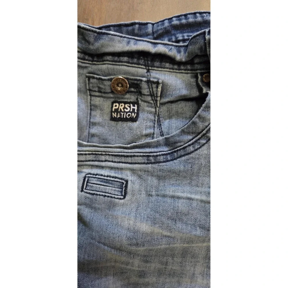 Parish Nation Light Wash Straight Leg Denim Blue Jeans Men Sz 36 Y2K